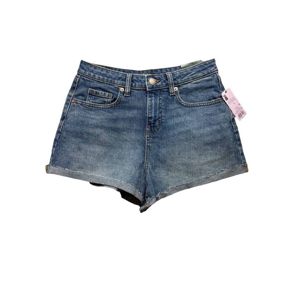 Women's High-Rise Rolled Cuff Jean Shorts Wild Fable Blue Denim Size 4 R NWT